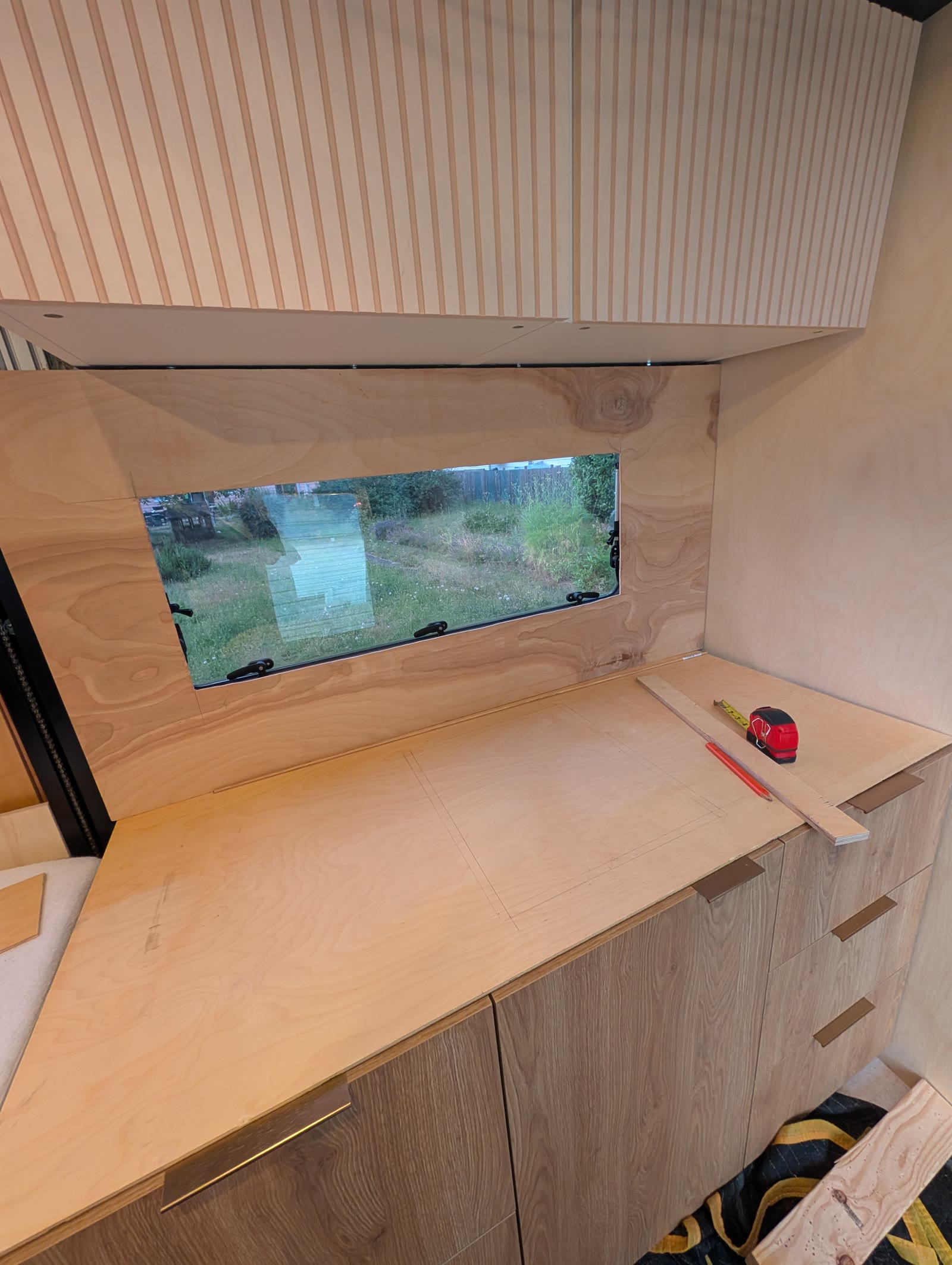 Counter with sink position laid out