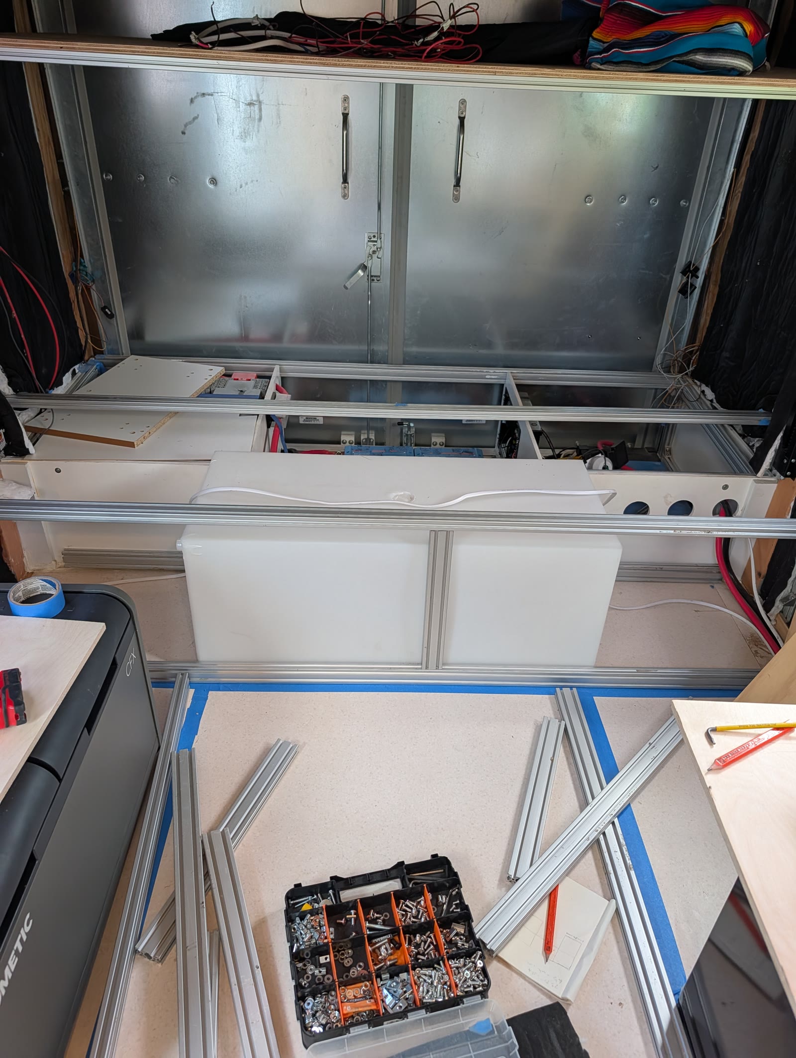 Lounge framing with cabinet fronts