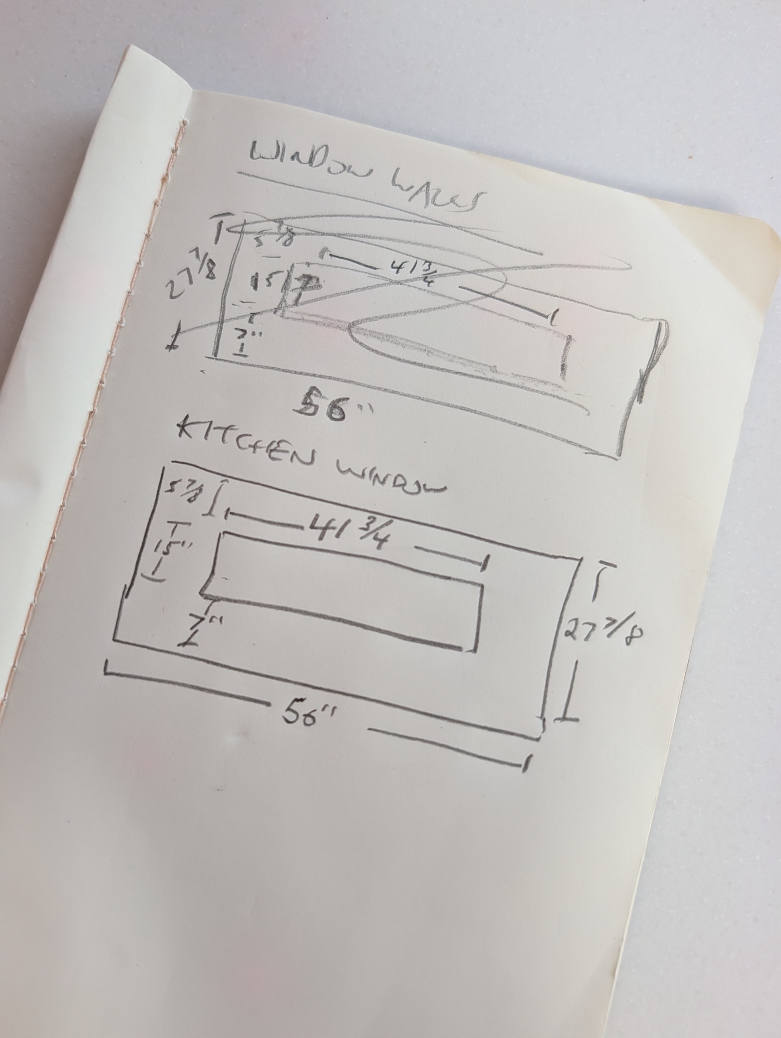 Notebook cut sheet with the panel dimensions